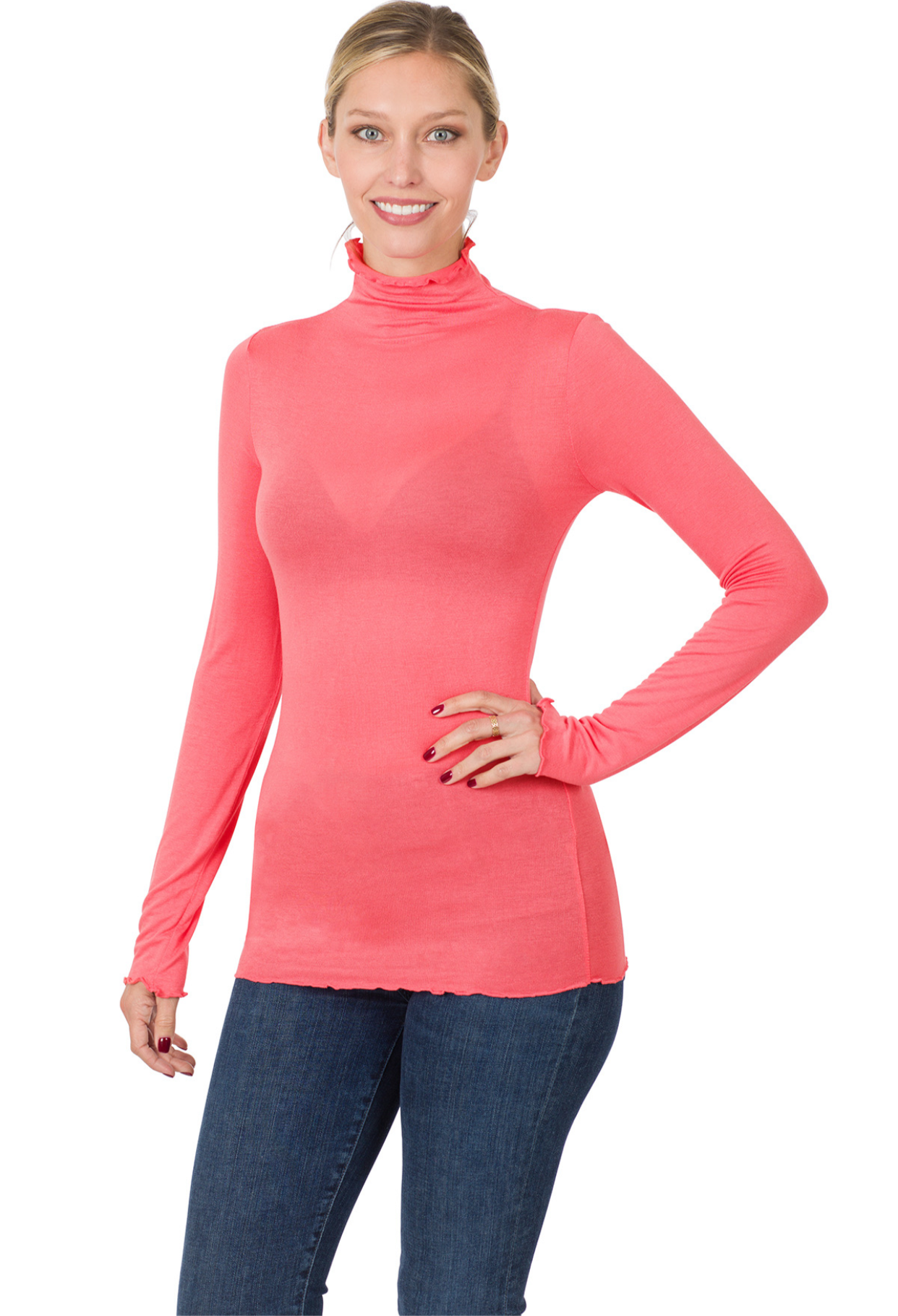 Mock Neck Layering Top